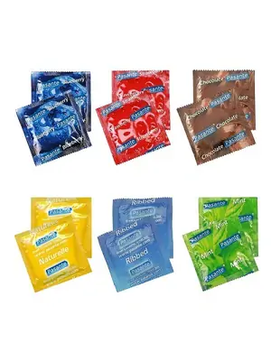 Akčné a darčekové sady kondómov - Pasante Testovacia sada kondómov I. - 10 ks + 2 ks zdarma - 8594072765964