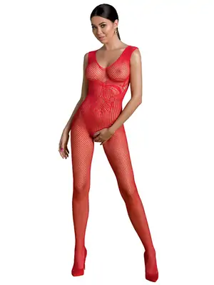 Bodystocking a catsuit - Passion ECO catsuit BS003 červený - ECOBS003red