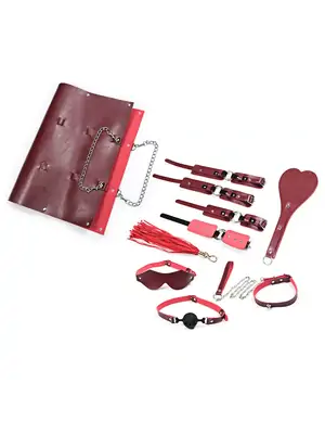 Výhodné BDSM sety - BASIC X Handbag luxusná BDSM sada červená - BSC00413