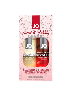 Lubrikačné gély s príchuťou alebo vôňou - JO H2O Set lubrikačných gélov Sweet and bubbly 2 x 60 ml - E33507