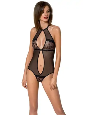 Erotické body a korzety - Passion Satara body - čierne - 5908305963691 - S/M