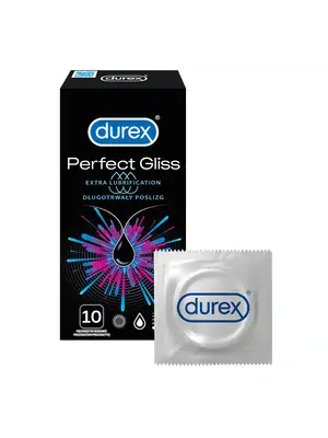 Kondómy s extra lubrikáciou - Durex kondómy Perfect Gliss 10 ks - 5900627096897