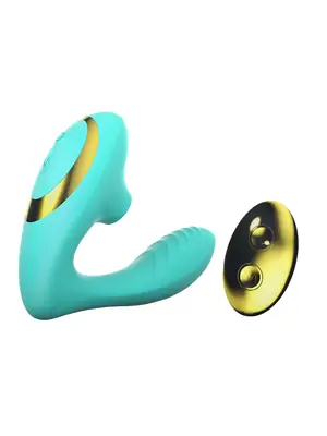 Tlakové stimulátory na klitoris - Tracys Dog Pro 2 vibrátor na bod G a klitoris s diaľkovým ovládaním - zelený - AAS033TI