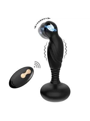 Masáž prostaty - BASIC X Ralph stimulátor prostaty s pohyblivou špičkou a elektrostimuláciou  čierny - BSC00428blk