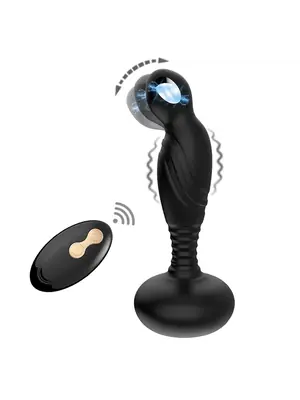 Masáž prostaty - BASIC X Ralph stimulátor prostaty s pohyblivou špičkou a elektrostimuláciou čierny - BSC00428blk