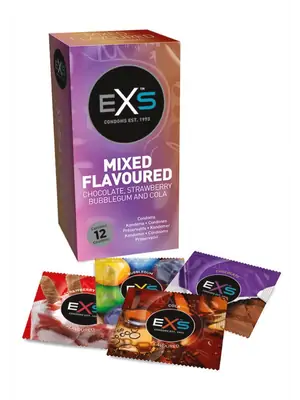 Kondómy s príchuťou - EXS Mixed Flavored Kondómy 12 ks - shm12EXSMIXEDFLAV
