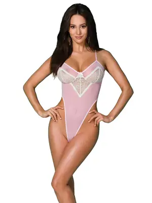 Erotické body a korzety - Avanua Body Pamela - ružové - 5901721608719 - S/M