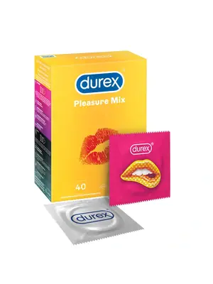 Kondómy vrúbkované a s výstupkami - DUREX Pleasure MIX kondómy 40 ks - 5900627097214