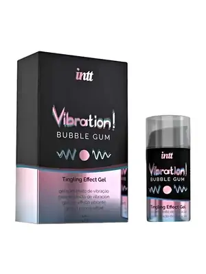 Stimulácia klitorisu a vagíny - intt Vibration! Tingling effect gel - Bubble gum 15 ml - 5600304015486