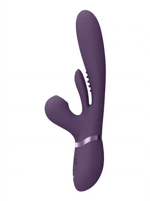 Rotačné a rabbit vibrátory - VIVE Kura G-Spot Vibrátor so stimuláciou klitorisu - fialový - VIVE052PUR