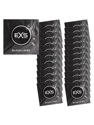 Farebné kondómy - EXS Sada kondómov Black Latex 24 ks - 8594072769344