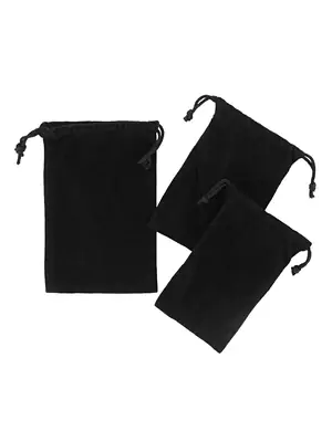 Boxy na erotické pomôcky - Zamatové vrecká na erotické pomôcky 3 ks čierne - velvet-bags