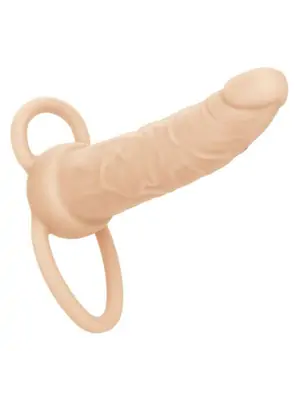 Nasadzovacie penisy, strap-on - Dual Análny vibrátor pre vaginálnu aj análnu stimuláciu - Light Skin - s14894