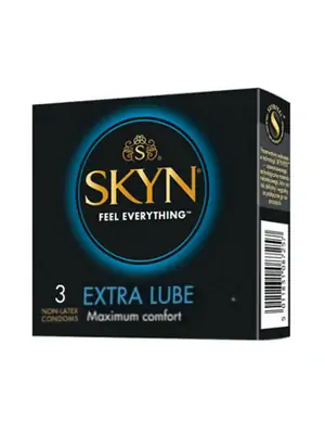 Kondómy bez latexu - SKYN kondomy Extra Lubricated 3 ks - skyn-extralube-3ks