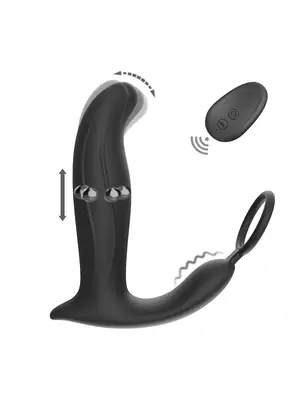 Masáž prostaty - BASIC X Jerry stimulátor prostaty na diaľkové ovládanie čierny - BSC00445