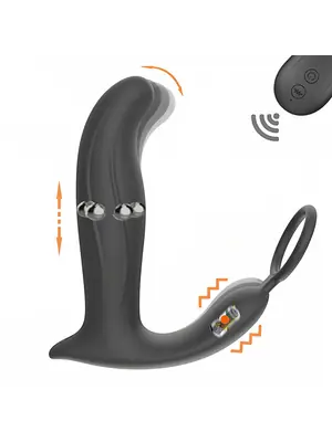 Masáž prostaty - BASIC X Jerry stimulátor prostaty na diaľkové ovládanie čierny - BSC00445