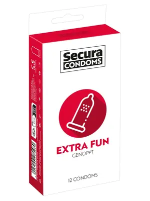 Kondómy vrúbkované a s výstupkami - Secura kondómy Extra Fun 12 ks - 4165250000