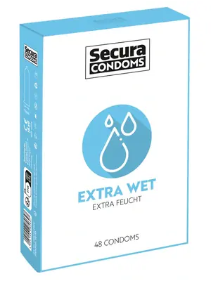Kondómy s extra lubrikáciou - Secura kondómy Extra Wet 48 ks - 4165920000