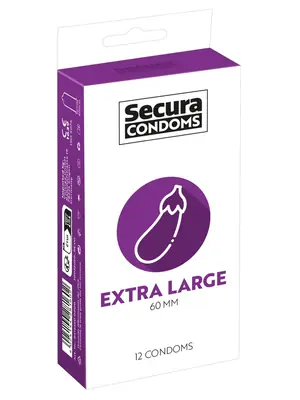 Extra veľké kondómy - Secura kondómy Extra Large 12 ks - 4165500000
