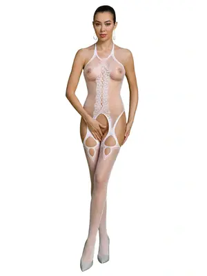 Bodystocking a catsuit - Passion ECO Bodystocking BS013 biely - ECOBS013white