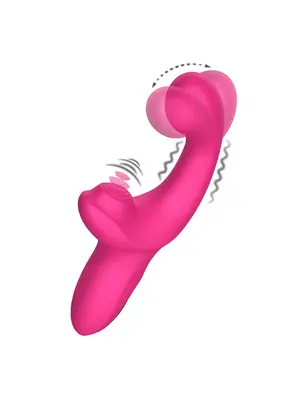 Rotačné a rabbit vibrátory - BASIC X Stunner vibrátor na bod G a klitoris ružový - BSC00464