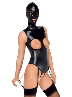 Erotické body a korzety - Bad Kitty Body s kuklou - čierne - 24804841061 - XXL