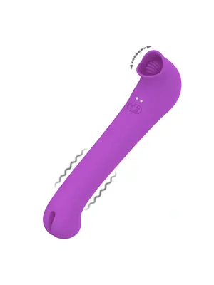Vibrátory na klitoris - Romant Lucas obojstranný vibrátor s kmitajúcim jazýčkom fialový - RMT135pur