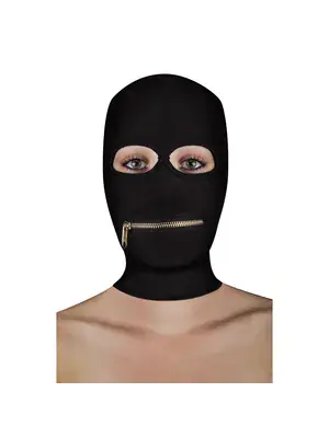 BDSM doplnky - OUCH! Extreme maska so zipsom cez ústa - shmOU175BLK