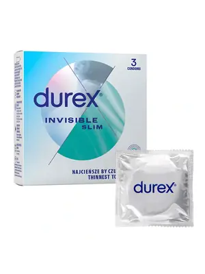 Ultra jemné a tenké kondómy - DUREX kondómy Invisible Slim 3 ks - 5900627093223