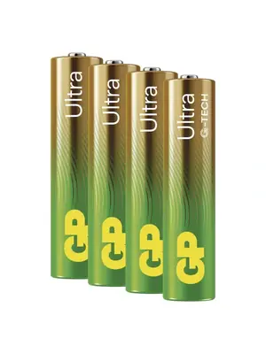 Nabíjačky a batérie - GP Ultra - alkalická batéria AAA 4 ks - B02114