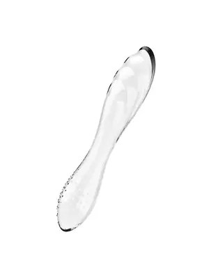 Obojstranné dildá, dvojité - Satisfyer Dazzling Crystal 1 obojstranné sklenené dildo - transparentné - sat4045658