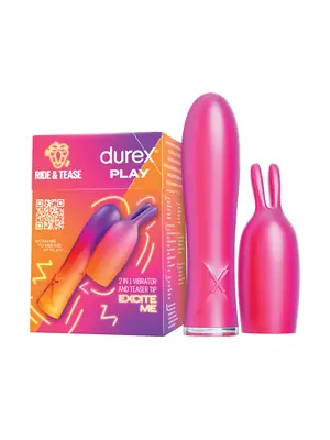 Mini vibrátory - DUREX Play Vibrátor 2v1 so stimulačnou špičkou - 3268171