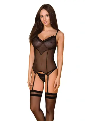 Erotické body a korzety - Avanua Korzet Odrevia - čierny - 5901721608641 - L/XL