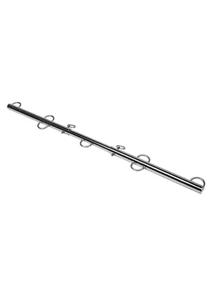 Putá a bondage - OUCH! rozperná tyč s očkami - strieborná - shmOU918MET