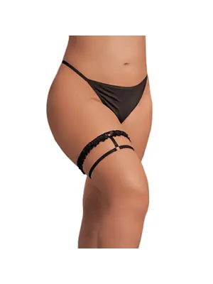 Erotické podväzky - Le Désir Celeste Dvojitý podväzok - Plus Size - shmBEL014BLKOSX