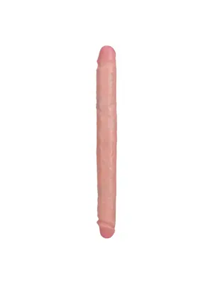 Obojstranné dildá, dvojité - RealRock Slim obojstranné dildo 35,5 cm - telové - REA184FLE