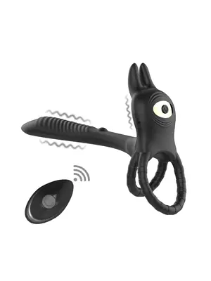 Párové vibrátory - BASIC X Coby párový vibrátor rozširujúci penis čierny - BSC00482