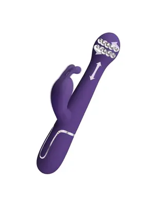 Rotačné a rabbit vibrátory - Pretty Love Dejon rabbit vibrátor 3v1 - fialový - D-240560
