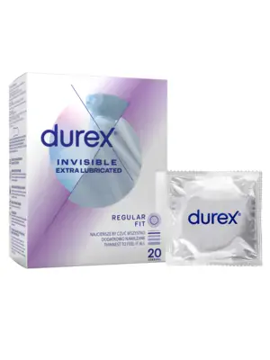 Kondómy s extra lubrikáciou - Durex kondómy Invisible Extra Lubricated 20 ks - 3279214