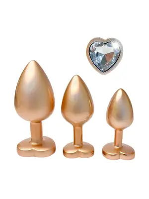 Análne šperky - Gleaming Love Pearl gold Set análnych kolíkov - dc22202