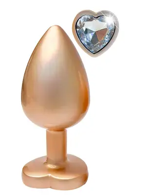 Análne šperky - Gleaming Love Pearl gold análny kolík L - dc22201