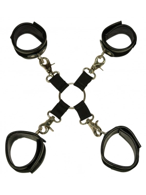 Putá a bondage - Bad Kitty Pútací kríž s putami - čierny - 24903151001