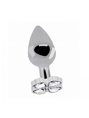 Análne šperky - Rich Kovový análny kolík so štvorlístkom S - shmRIC012SIL