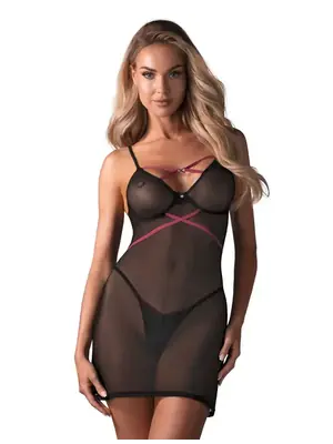 Erotické komplety - Obsessive Novenes košieľka - černá - 27516741121 - M/L