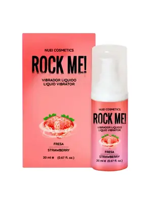 Stimulácia klitorisu a vagíny - NUEI Rock me! tekutý vibrátor 20 ml - jahoda - shmNU89047
