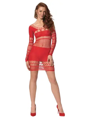 Erotické šaty - Passion minišaty BS105 červené - BS105red