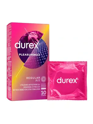 Kondómy vrúbkované a s výstupkami - Durex kondómy Pleasuremax 10 ks - 5900627117707