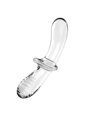 Obojstranné dildá, dvojité - Satisfyer Double Crystal obojstranné sklenené dildo - transparentné - sat4045665