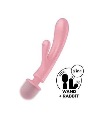 Multifunkčné vibrátory - Satisfyer Triple Lover obojstranný vibrátor - ružový - sat4018218