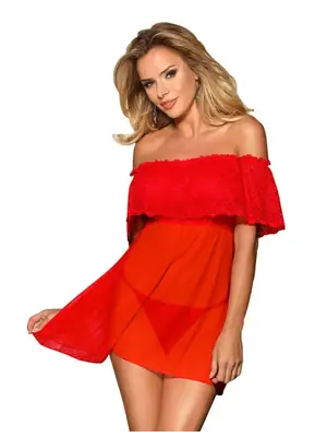 Erotické šaty - Subblime Minišaty a tangá - červené - D-220713 - L/XL
